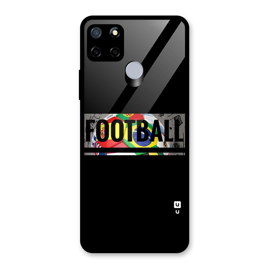 Football Typography Glass Back Case for Realme C15