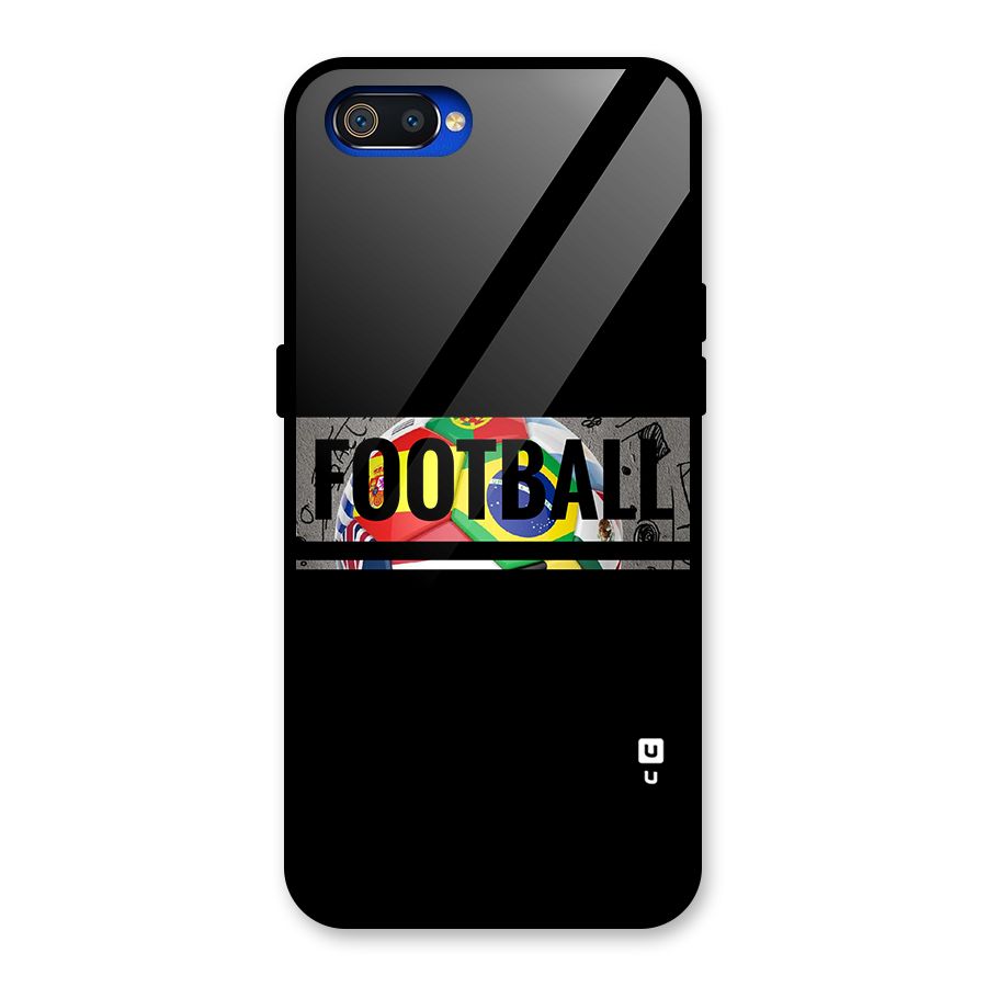 Football Typography Glass Back Case for Realme C2