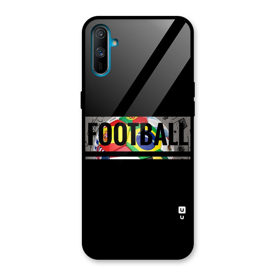 Football Typography Glass Back Case for Realme C3
