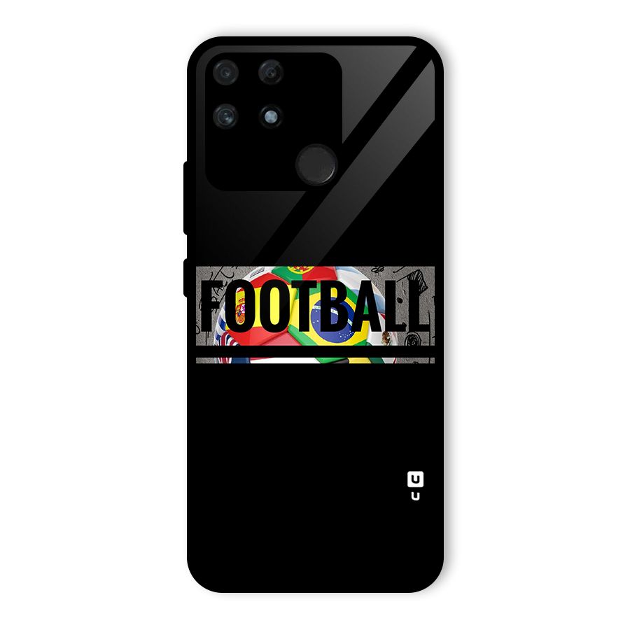 Football Typography Glass Back Case for Realme Narzo 50A