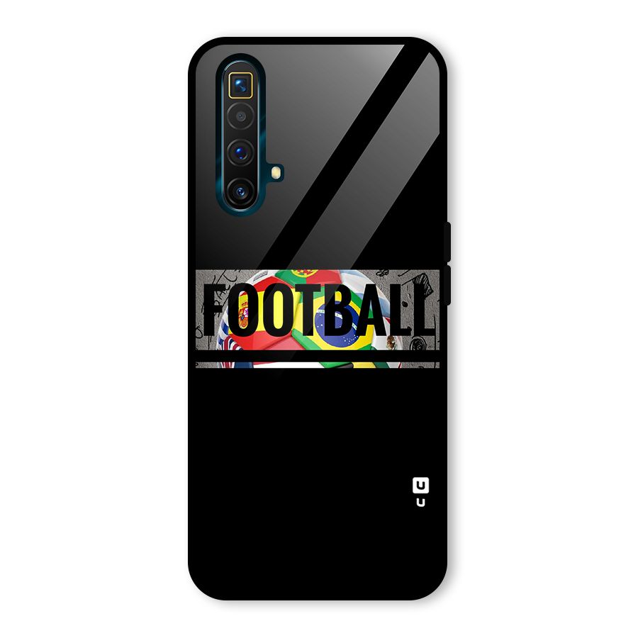 Football Typography Glass Back Case for Realme X3 SuperZoom