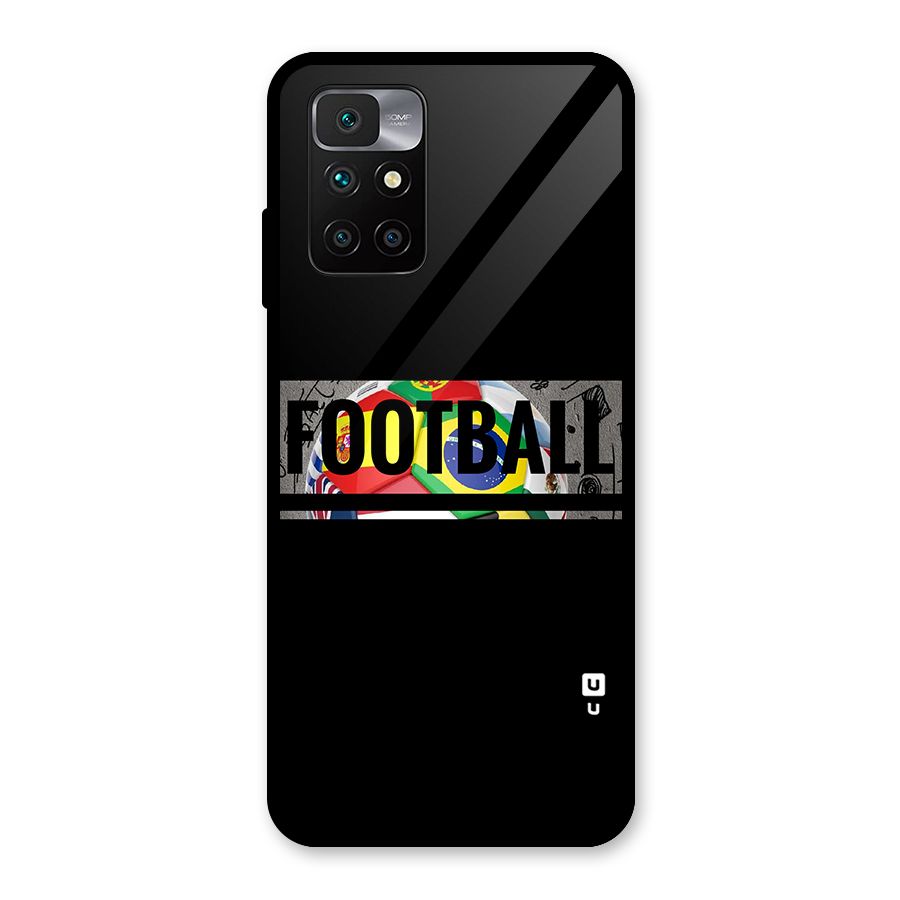 Football Typography Glass Back Case for Redmi 10 Prime