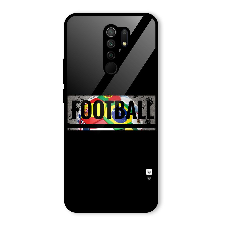 Football Typography Glass Back Case for Redmi 9 Prime