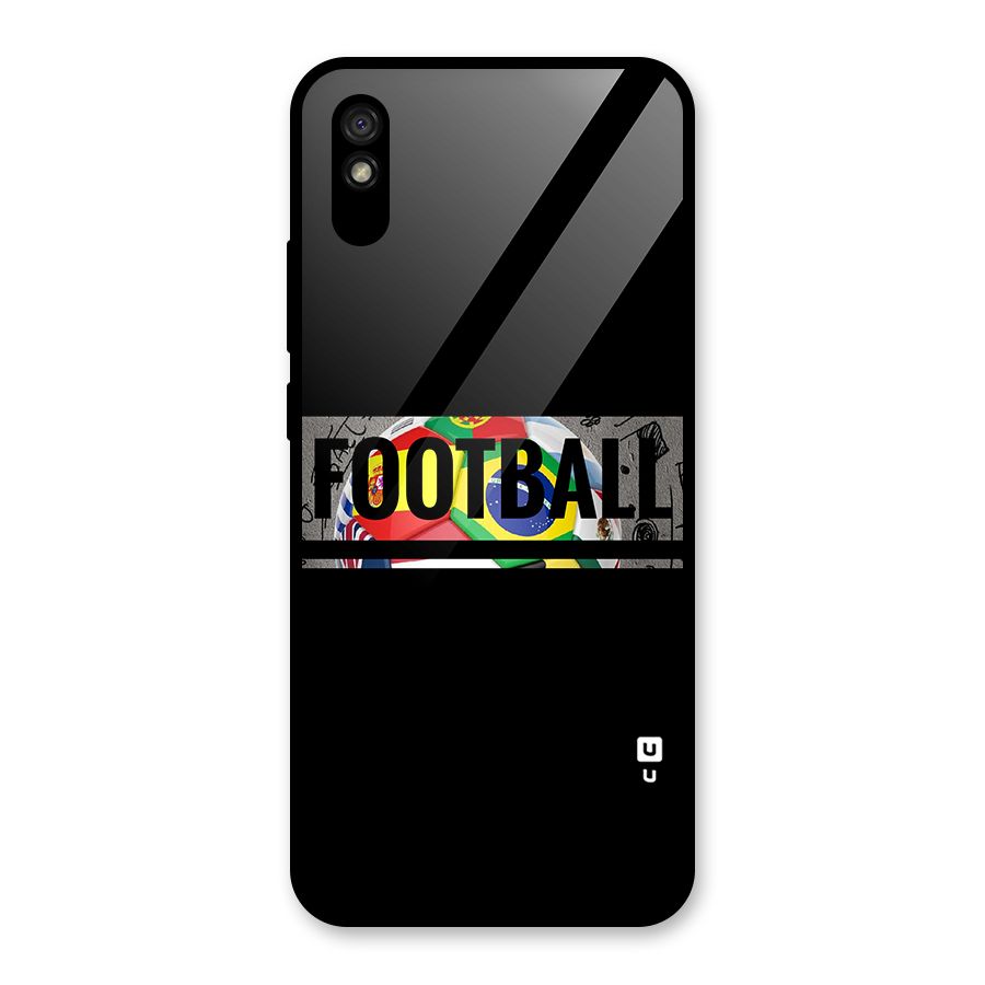 Football Typography Glass Back Case for Redmi 9i