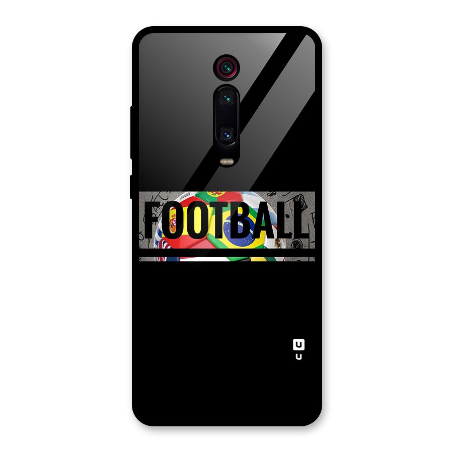 Football Typography Glass Back Case for Redmi K20