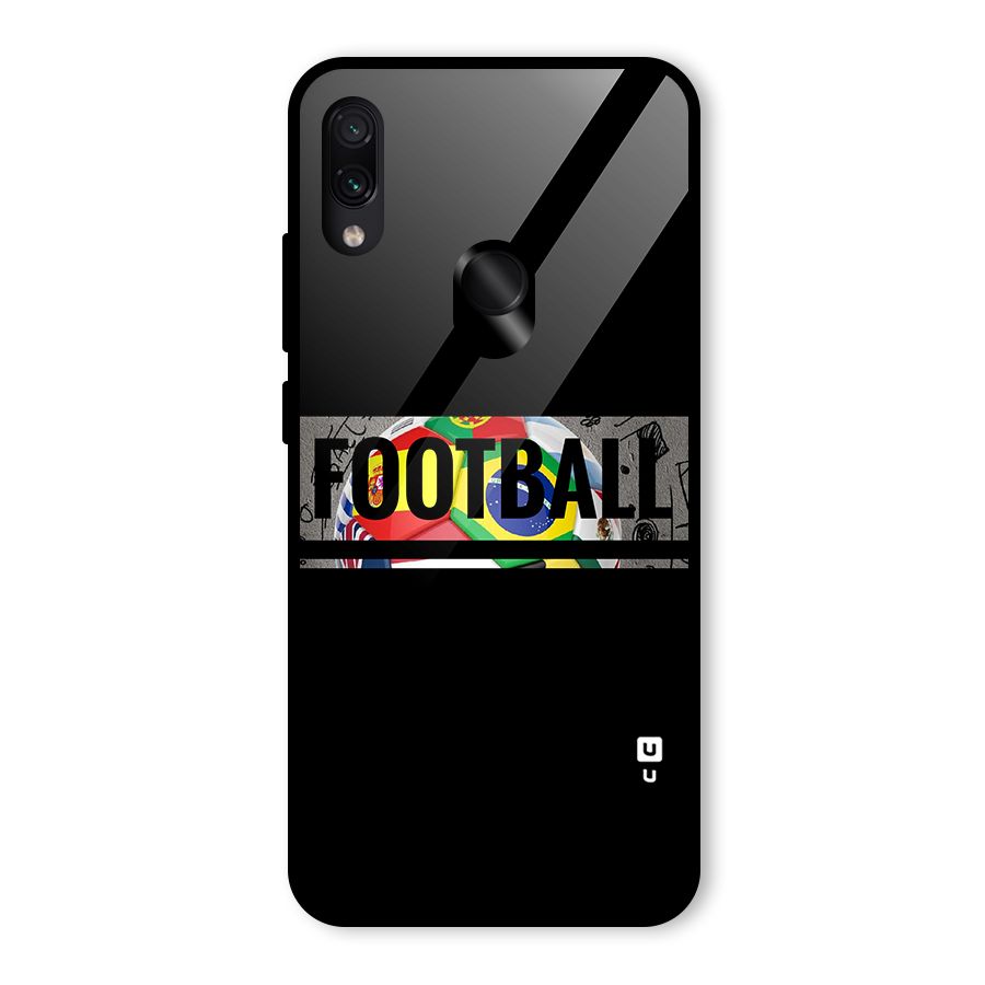 Football Typography Glass Back Case for Redmi Note 7