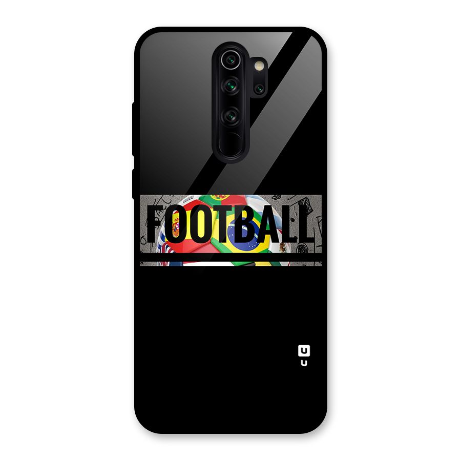 Football Typography Glass Back Case for Redmi Note 8 Pro