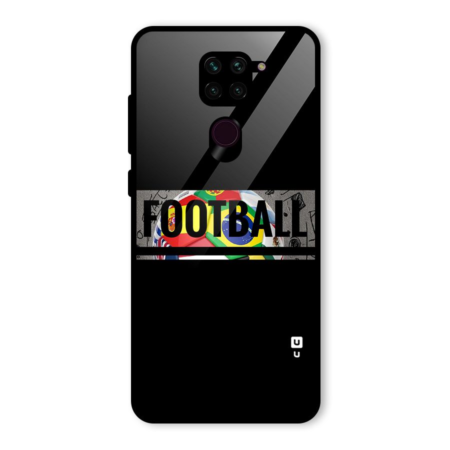 Football Typography Glass Back Case for Redmi Note 9
