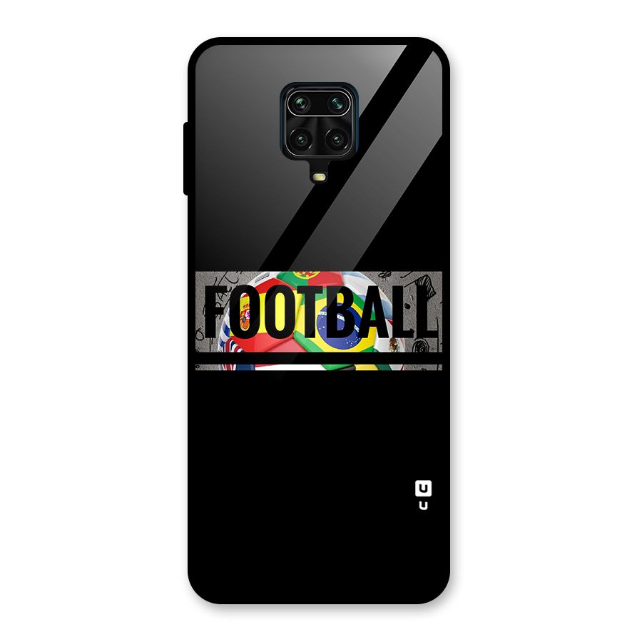 Football Typography Glass Back Case for Redmi Note 9 Pro Max