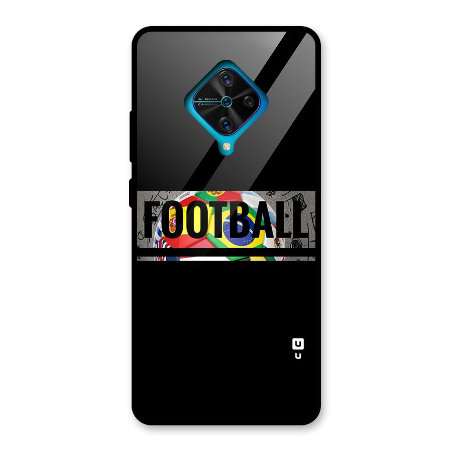 Football Typography Glass Back Case for Vivo S1 Pro