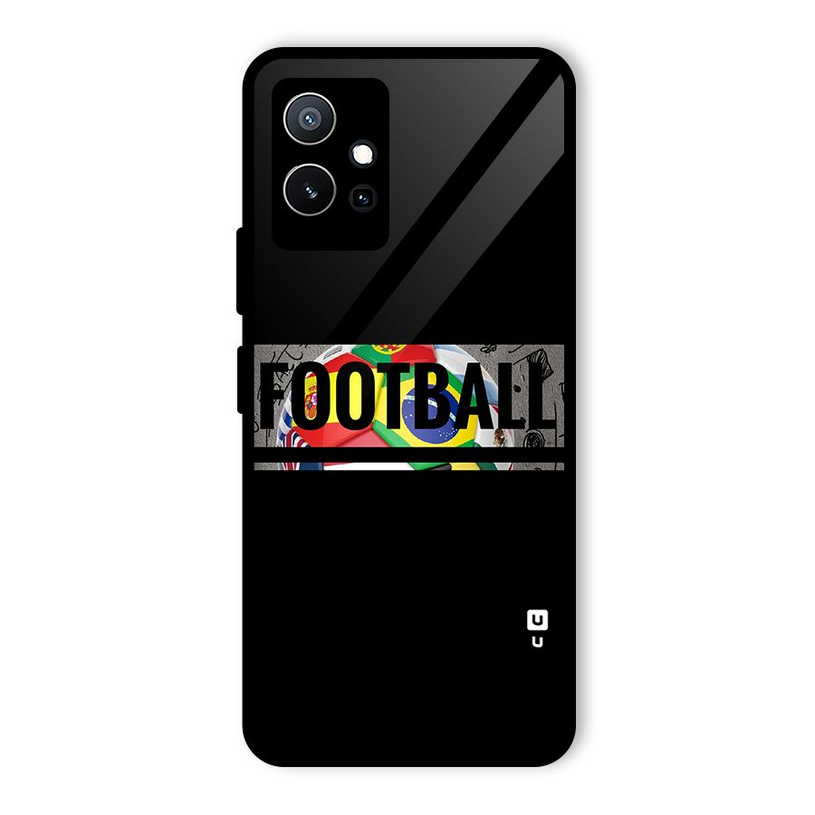 Football Typography Glass Back Case for Vivo T1 5G