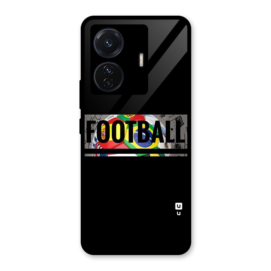 Football Typography Glass Back Case for Vivo T1 Pro