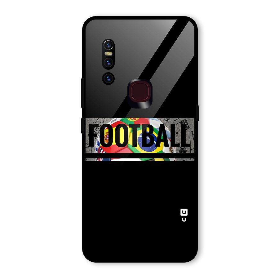 Football Typography Glass Back Case for Vivo V15