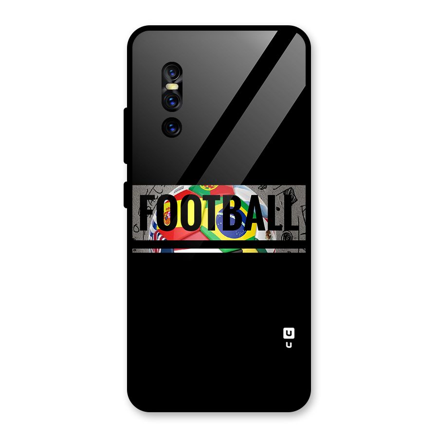 Football Typography Glass Back Case for Vivo V15 Pro