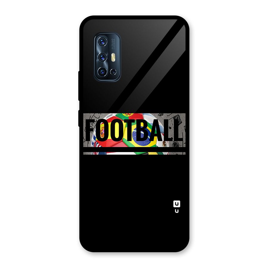 Football Typography Glass Back Case for Vivo V17