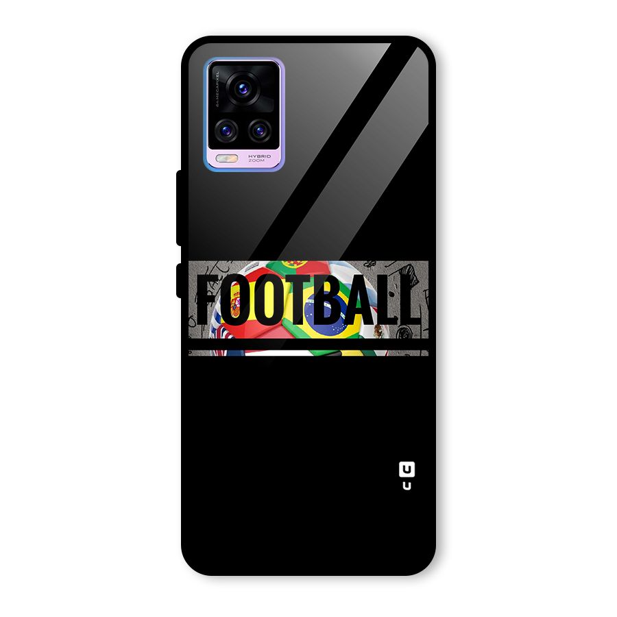 Football Typography Glass Back Case for Vivo V20 Pro
