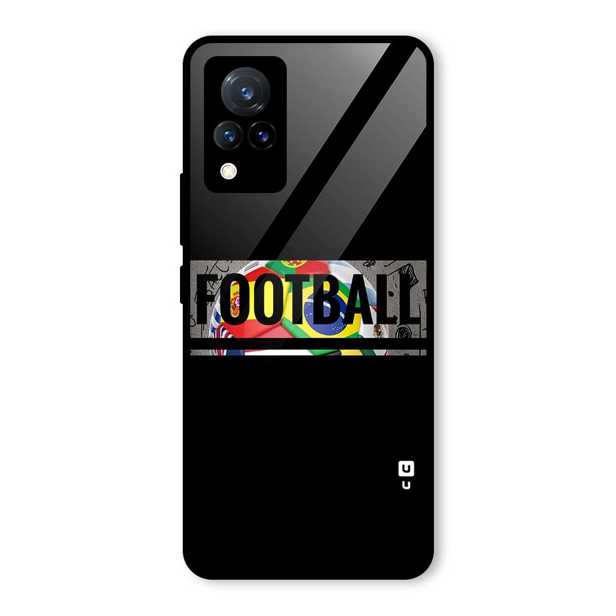 Football Typography Glass Back Case for Vivo V21 5G