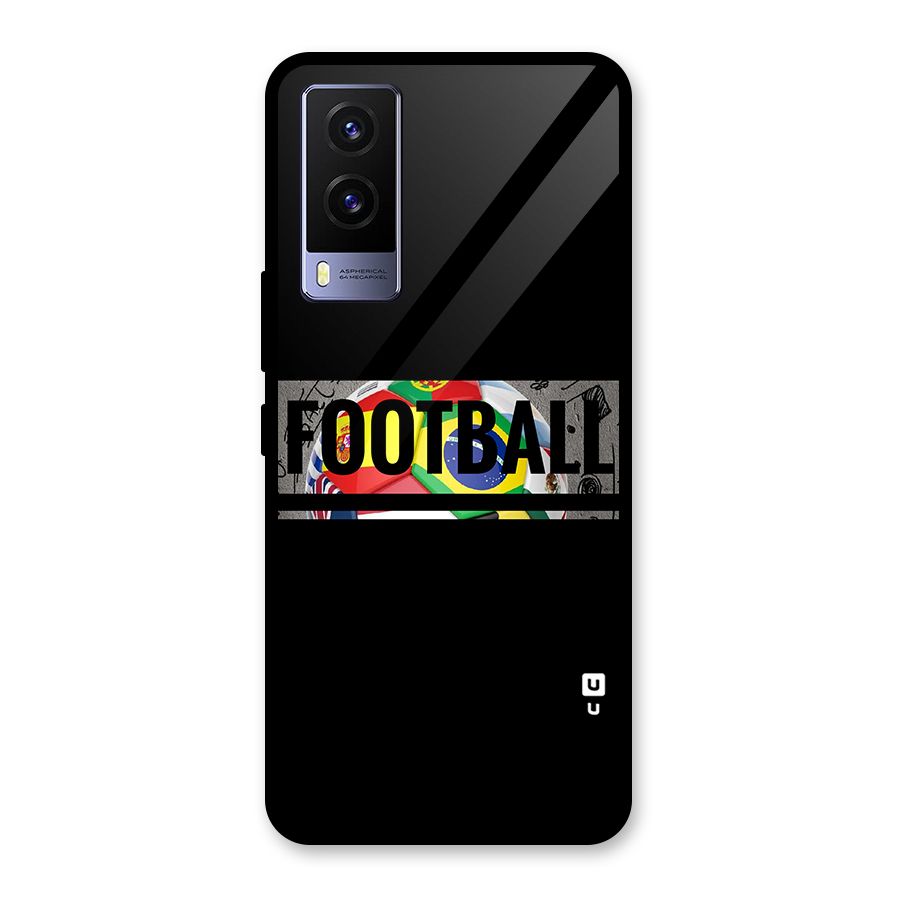 Football Typography Glass Back Case for Vivo V21e 5G