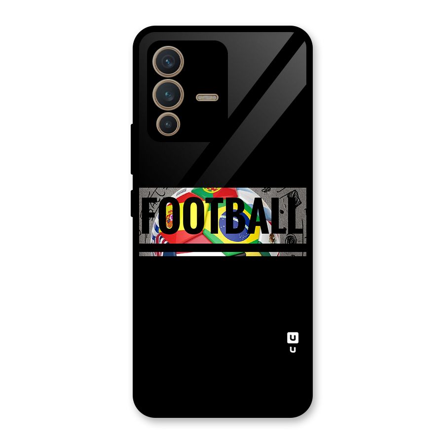 Football Typography Glass Back Case for Vivo V23 5G