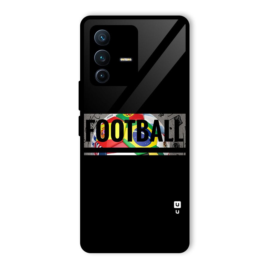 Football Typography Glass Back Case for Vivo V23 Pro