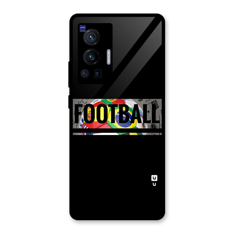 Football Typography Glass Back Case for Vivo X70 Pro