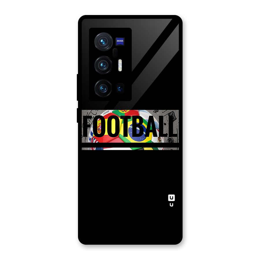 Football Typography Glass Back Case for Vivo X70 Pro Plus