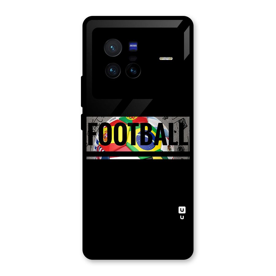 Football Typography Glass Back Case for Vivo X80