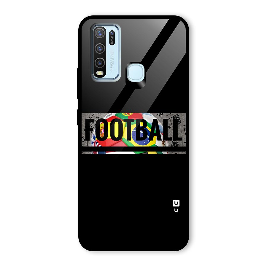 Football Typography Glass Back Case for Vivo Y30
