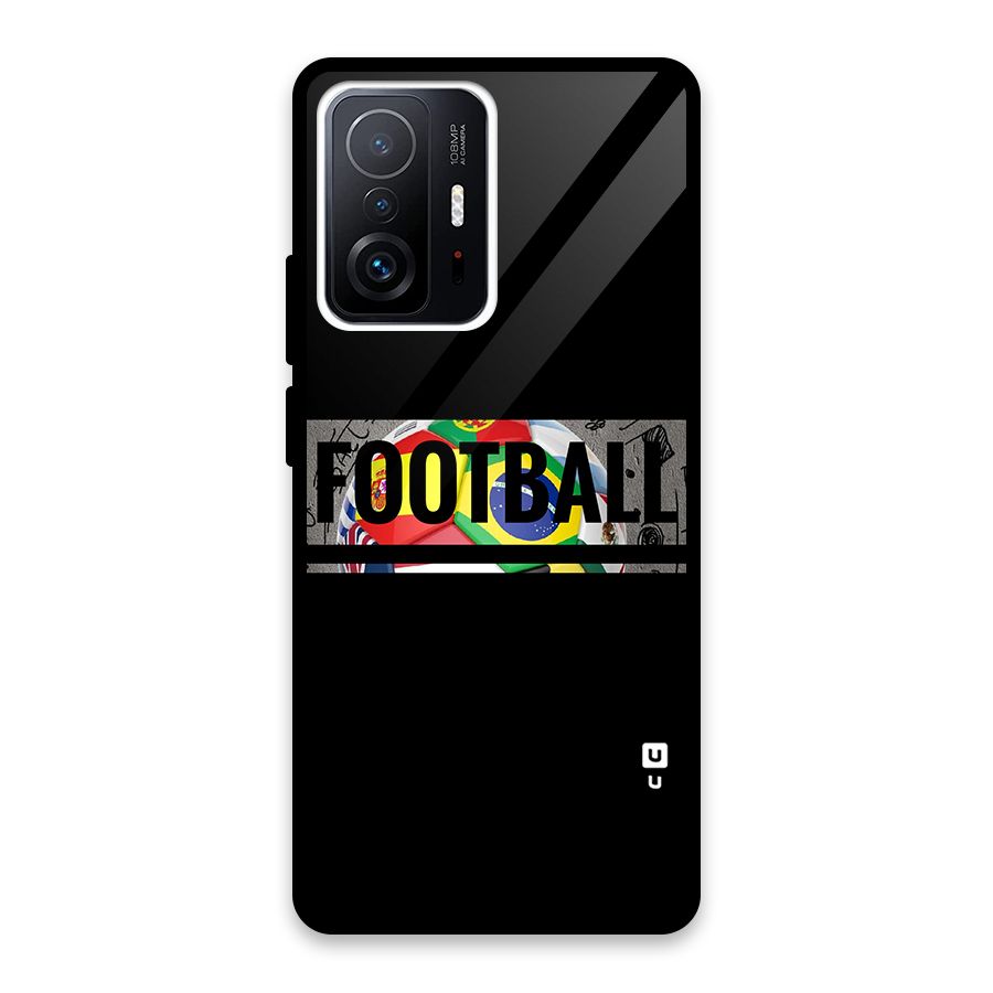 Football Typography Glass Back Case for Xiaomi 11T Pro