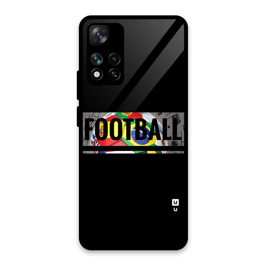 Football Typography Glass Back Case for Xiaomi 11i 5G