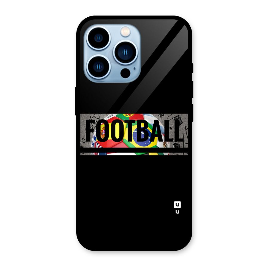 Football Typography Glass Back Case for iPhone 13 Pro