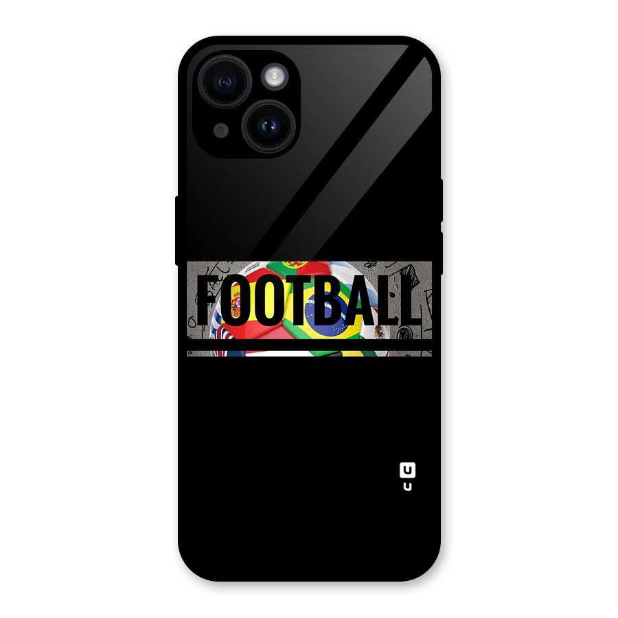 Football Typography Glass Back Case for iPhone 14