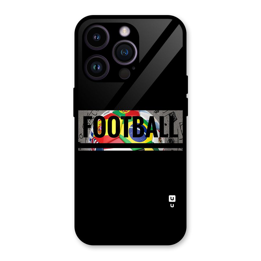 Football Typography Glass Back Case for iPhone 14 Pro