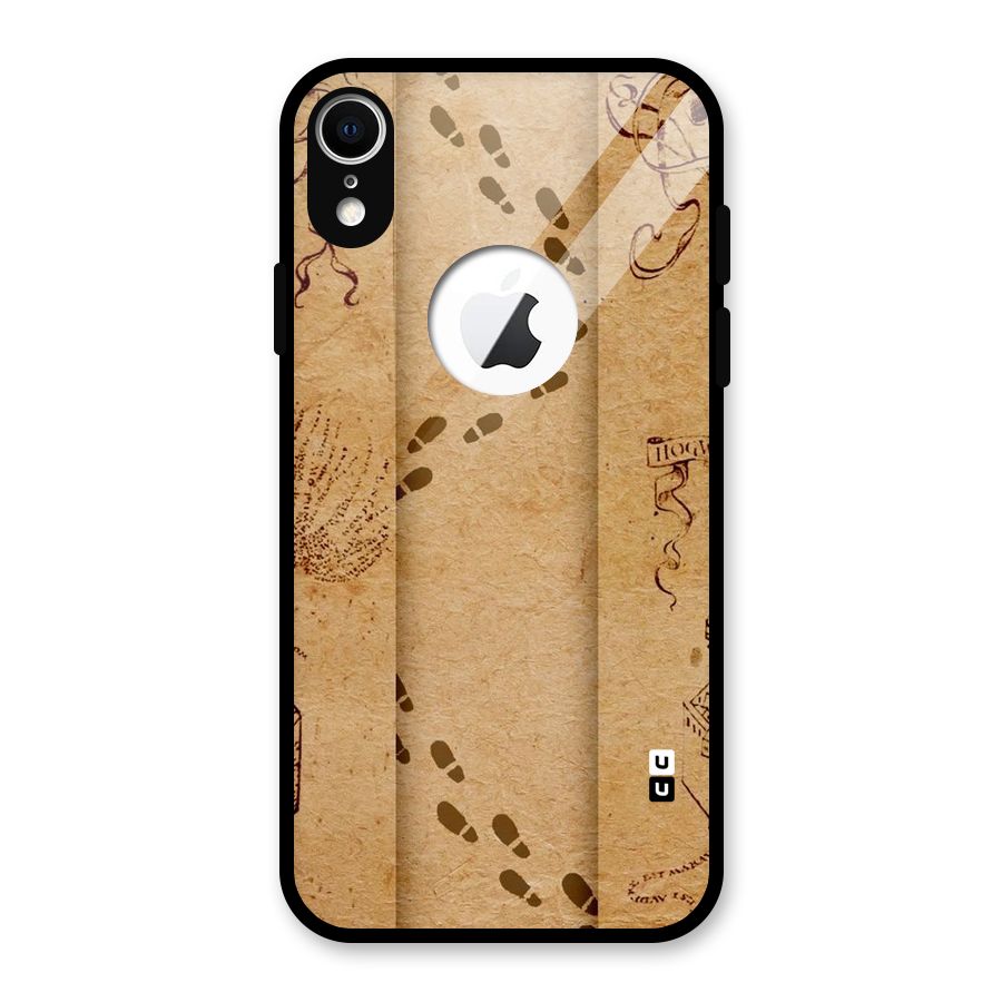 Footsteps Glass Back Case for iPhone XR Logo Cut