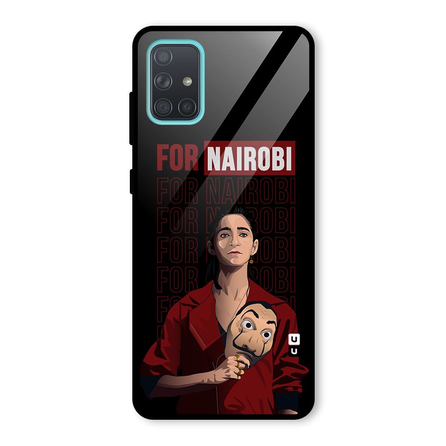 For Nairobi Money Heist Glass Back Case for Galaxy A71