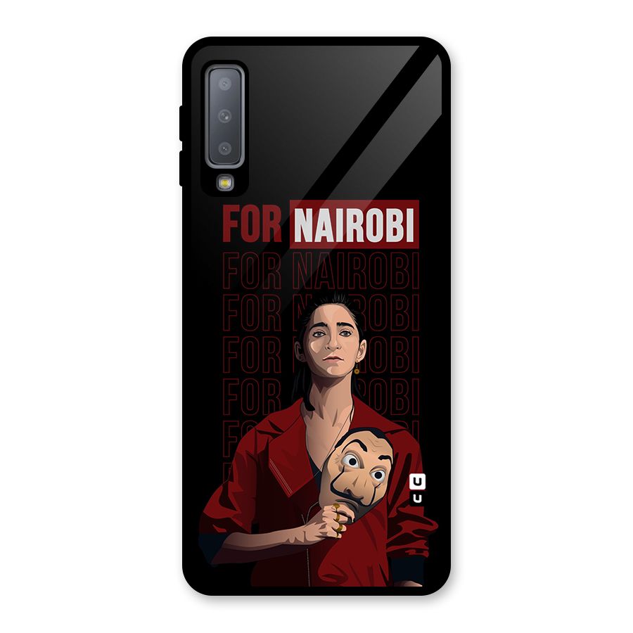 For Nairobi Money Heist Glass Back Case for Galaxy A7 (2018)