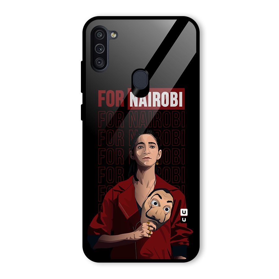 For Nairobi Money Heist Glass Back Case for Galaxy M11