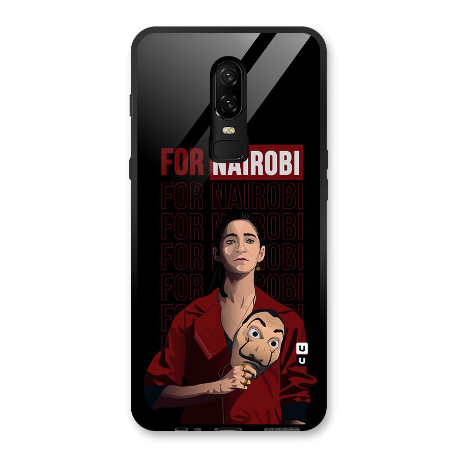For Nairobi Money Heist Glass Back Case for OnePlus 6
