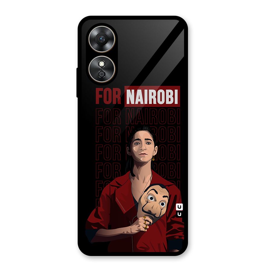 For Nairobi Money Heist Glass Back Case for Oppo A17