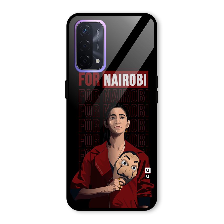 For Nairobi Money Heist Glass Back Case for Oppo A74 5G