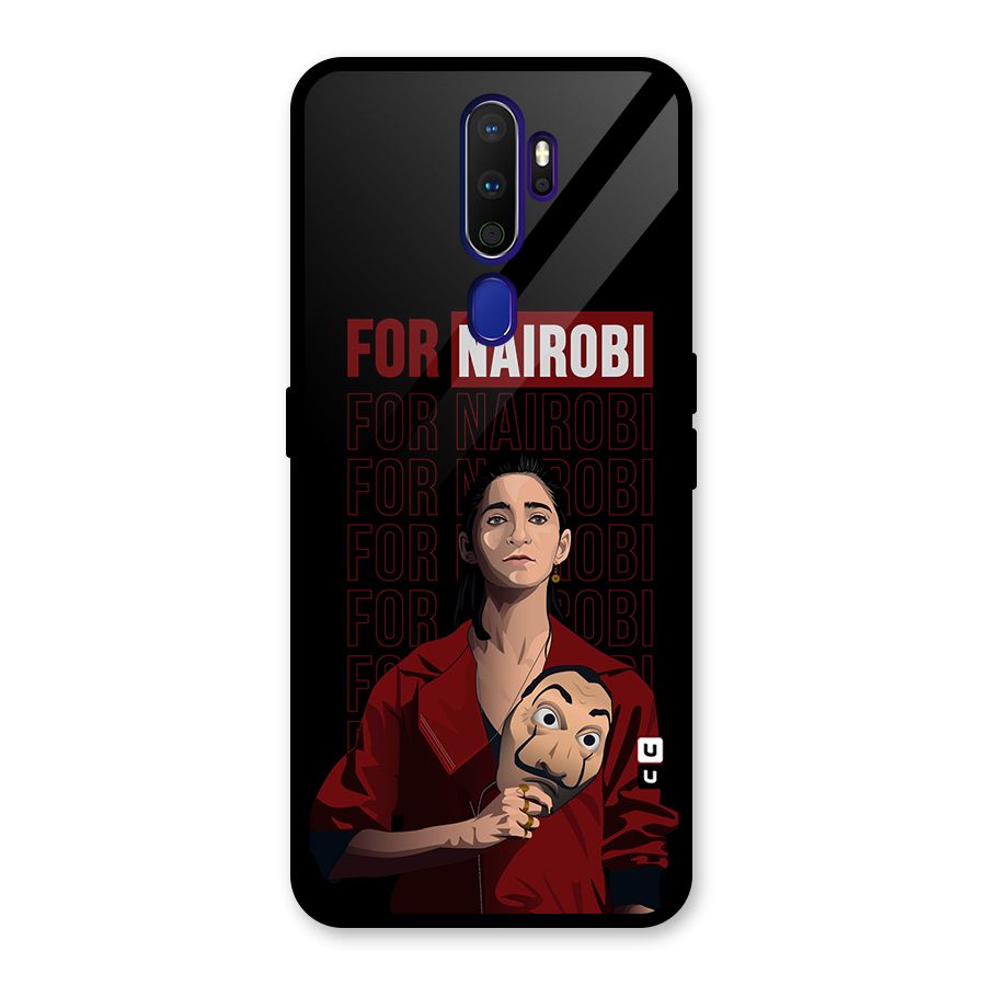 For Nairobi Money Heist Glass Back Case for Oppo A9 (2020)