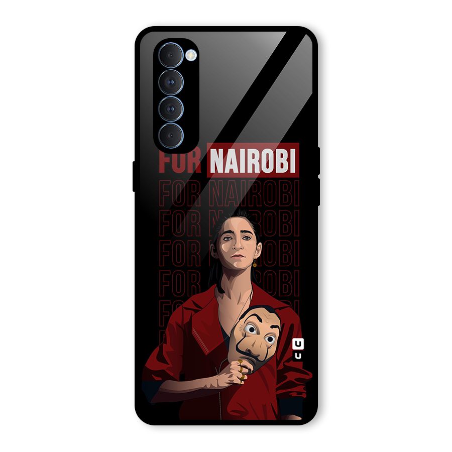 For Nairobi Money Heist Glass Back Case for Oppo Reno4 Pro