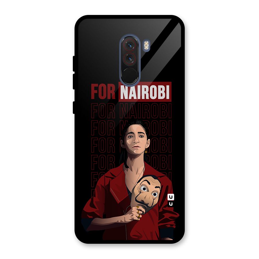 For Nairobi Money Heist Glass Back Case for Poco F1