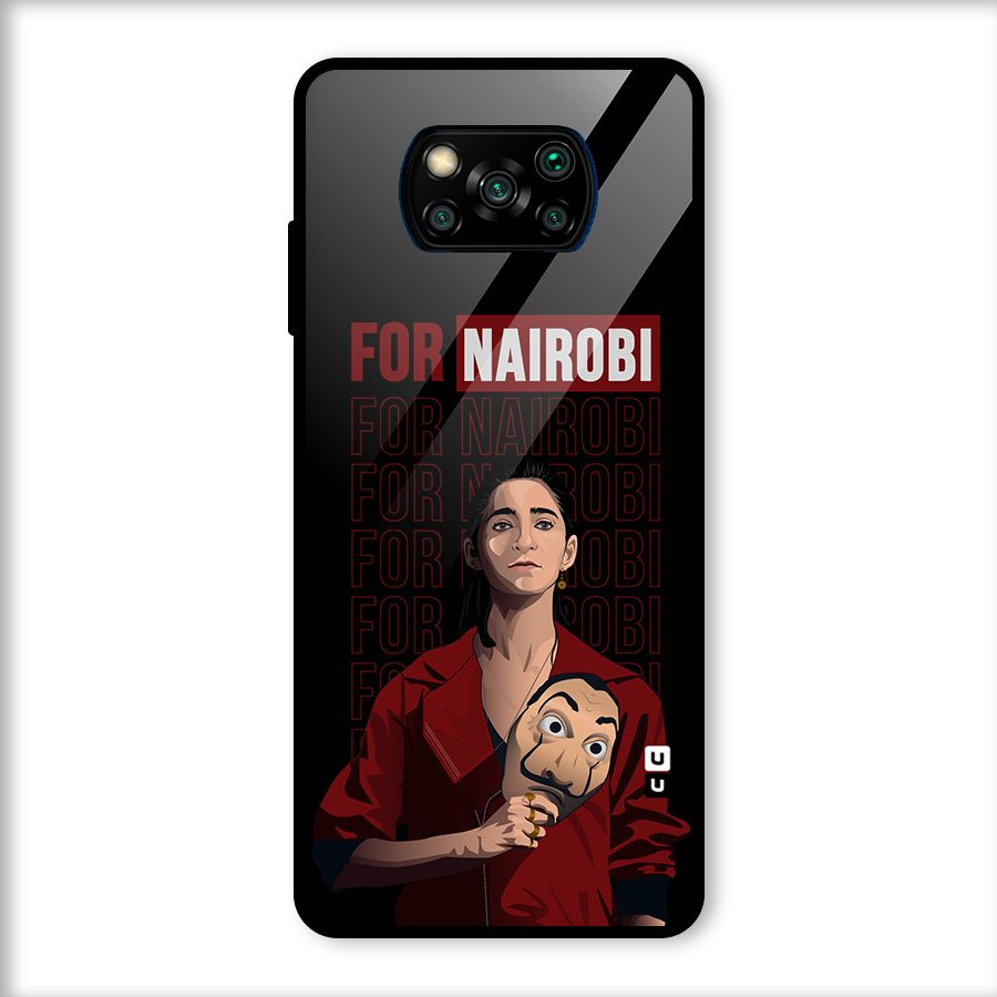For Nairobi Money Heist Glass Back Case for Poco X3