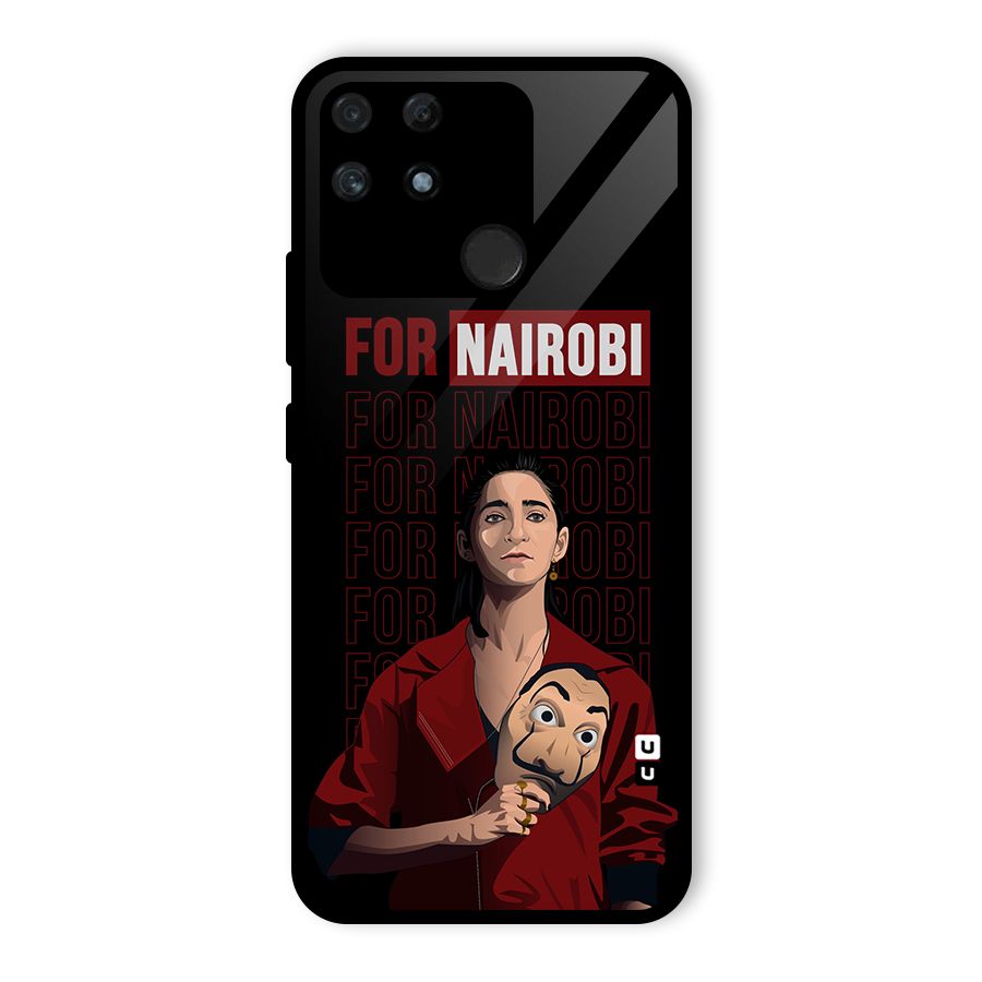 For Nairobi Money Heist Glass Back Case for Realme Narzo 50A