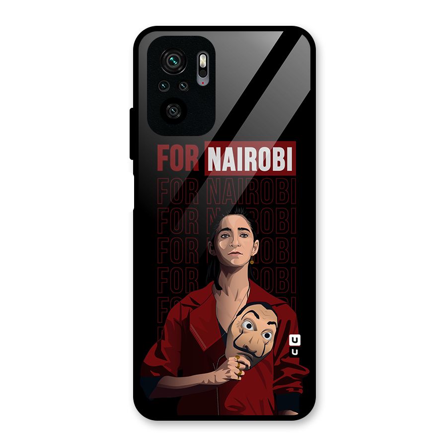 For Nairobi Money Heist Glass Back Case for Redmi Note 10S