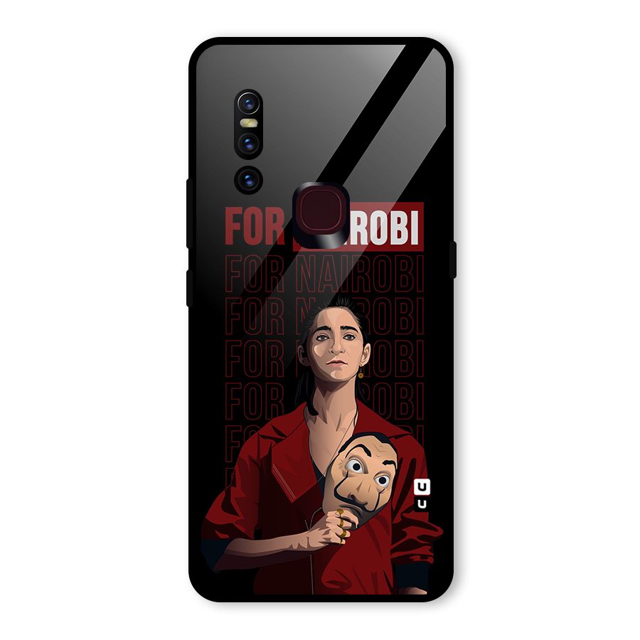 For Nairobi Money Heist Glass Back Case for Vivo V15