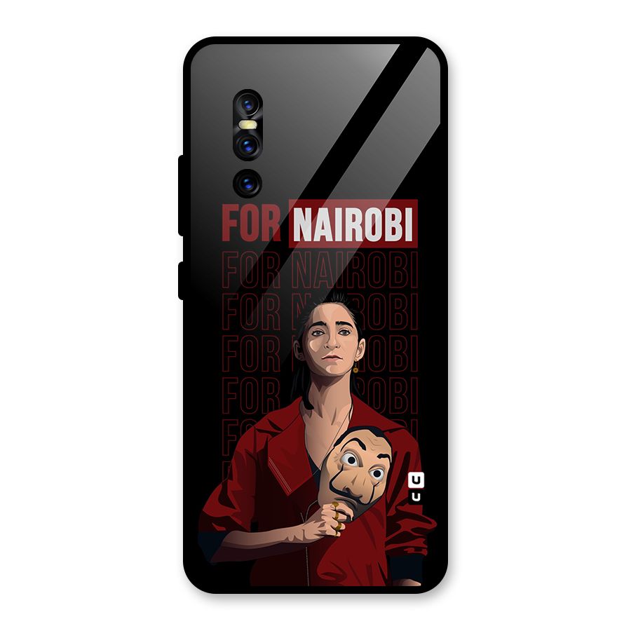 For Nairobi Money Heist Glass Back Case for Vivo V15 Pro