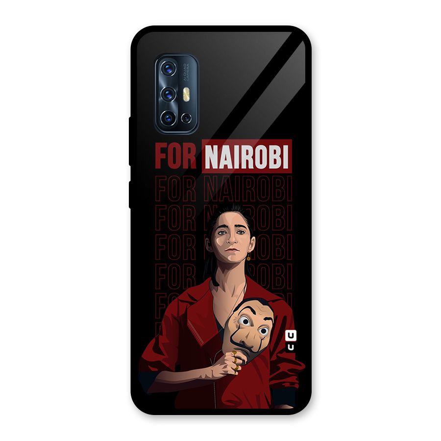 For Nairobi Money Heist Glass Back Case for Vivo V17