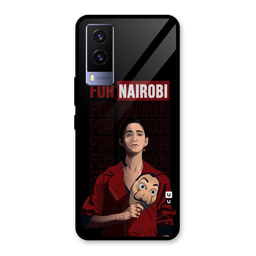For Nairobi Money Heist Glass Back Case for Vivo V21e 5G